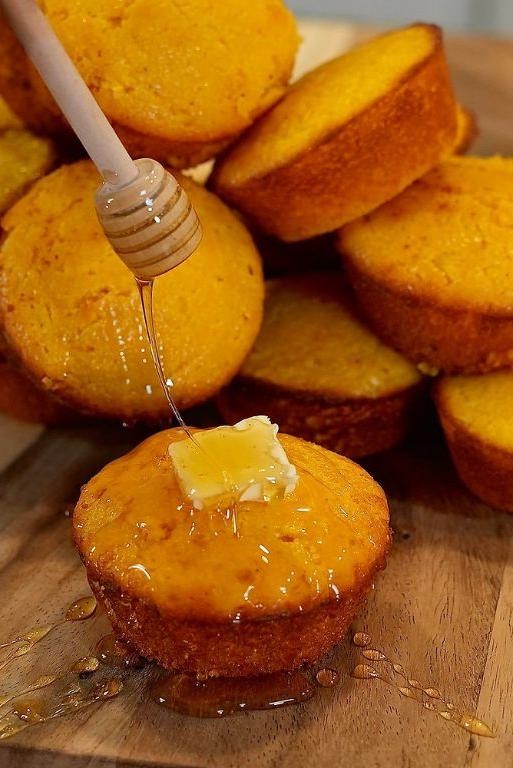 Honey Butter Cornbread Muffins