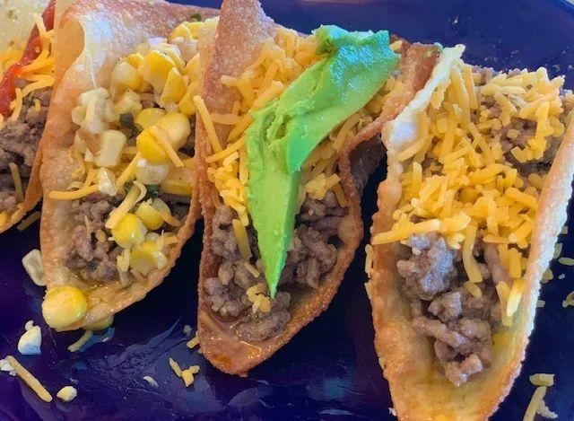 Honey Garlic Beef Wonton Tacos