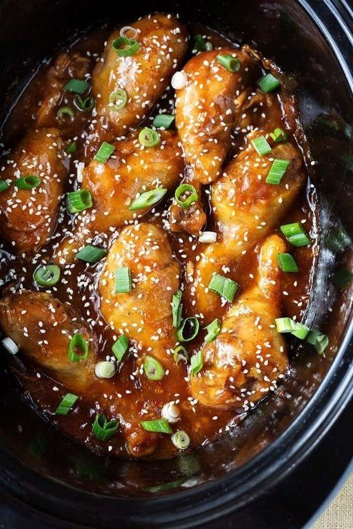 Honey Garlic Crockpot Chicken Legs
