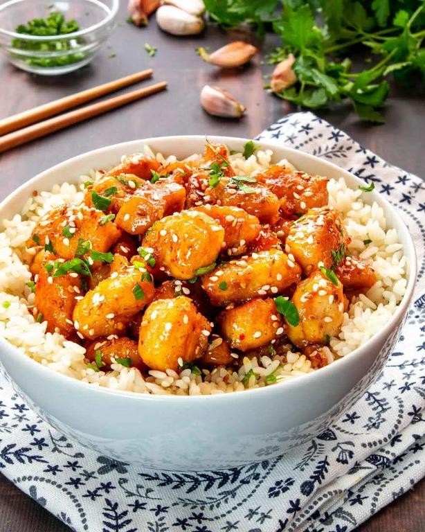 Honey Garlic Glazed Chicken Chunks