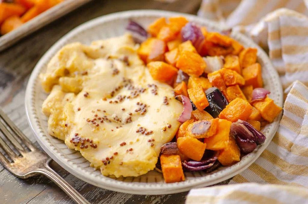 Honey Mustard Chicken and Sweet Potato Bake
