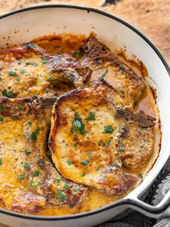 Honey Mustard Glazed Crock Pot Pork Chops
