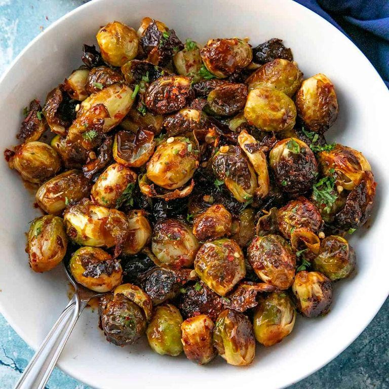 Honey Sriracha Air Fryer Brussels Sprouts