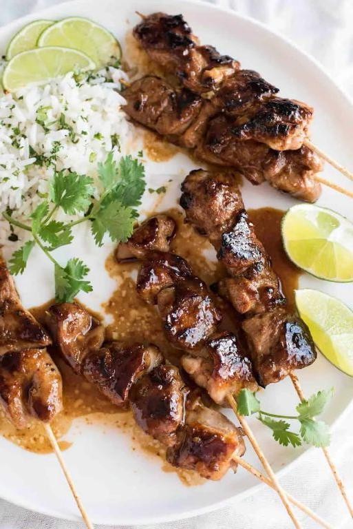 Honey Sriracha BBQ Chicken Skewers