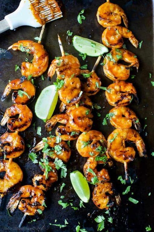 Honey Sriracha Grilled Shrimp