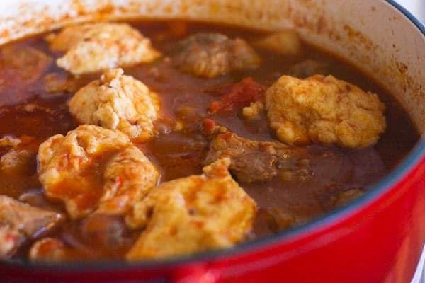 Hungarian Lamb Stew with Paprika and Dumplings