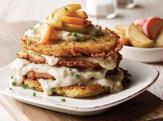 InstaMash Potato Pancakes with Squirrel Gravy