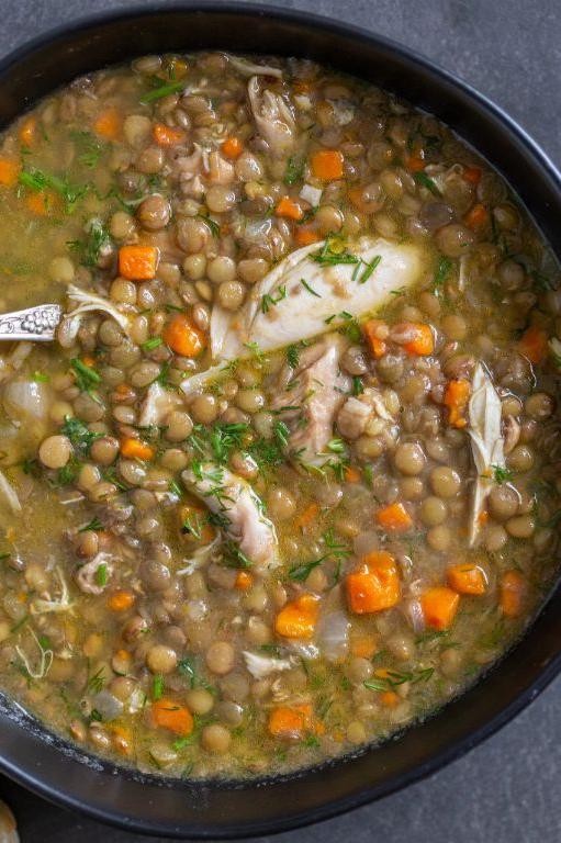 Israeli Chicken and Lentil Soup