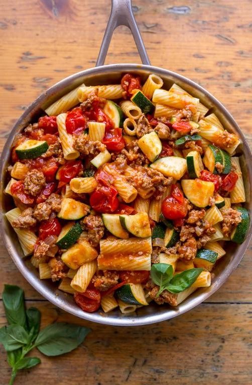 Italian Squash and Tomato Pasta