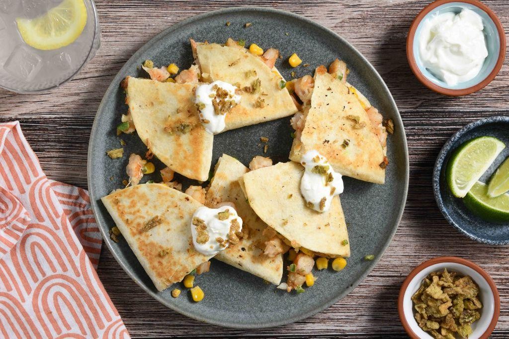 Jalapeño Popper Shrimp Quesadilla