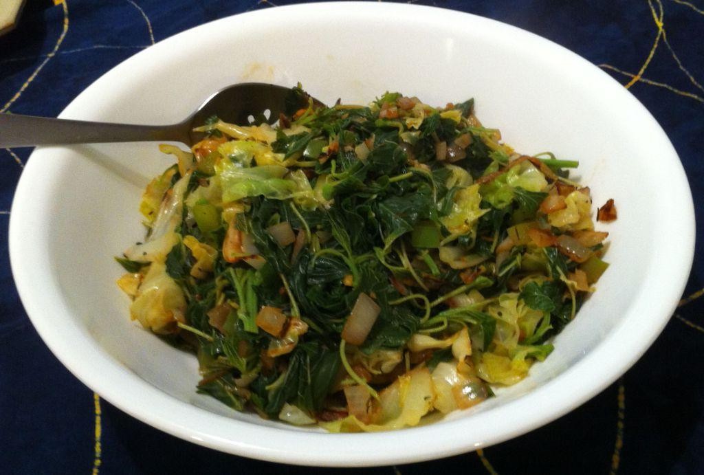 Jamaican Cabbage and Callaloo Stew