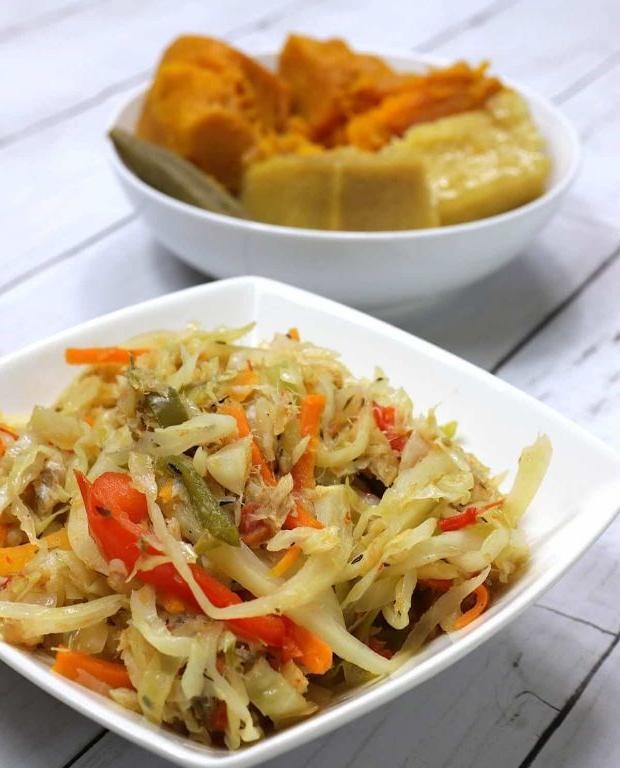 Jamaican Cabbage and Saltfish Sauté