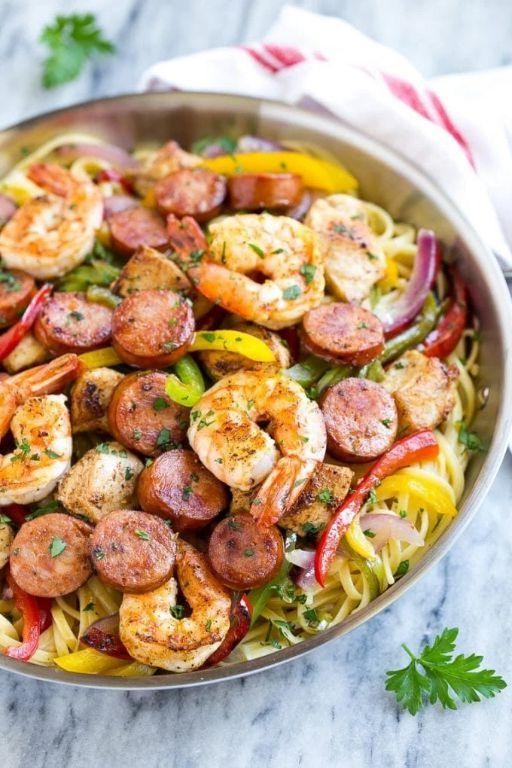 Jambalaya-style shrimp and sausage pasta