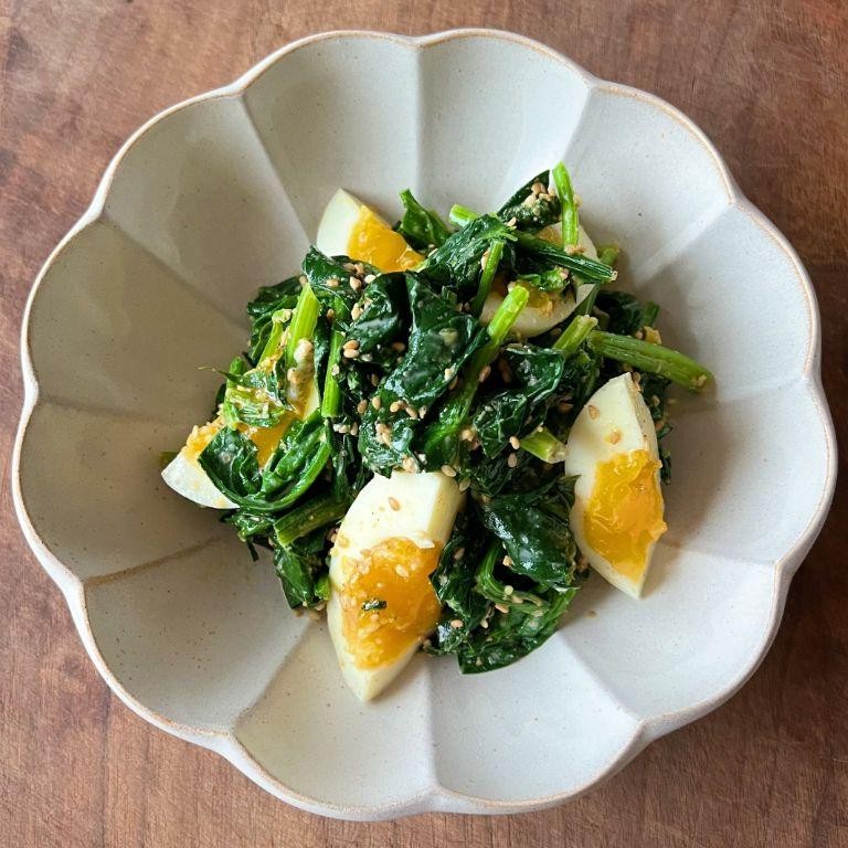 Japanese Egg and Spinach Salad