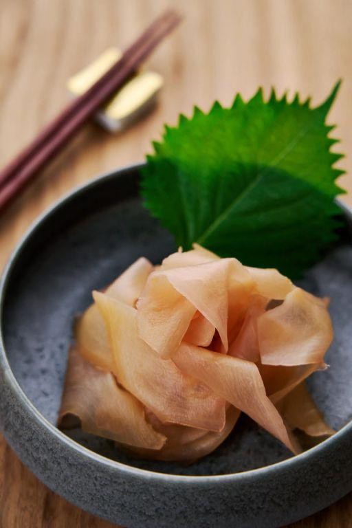 Japanese Salmon Nigiri with Pickled Ginger