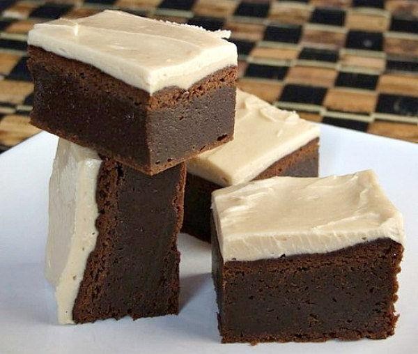 Kahlua Brownies with Espresso Glaze