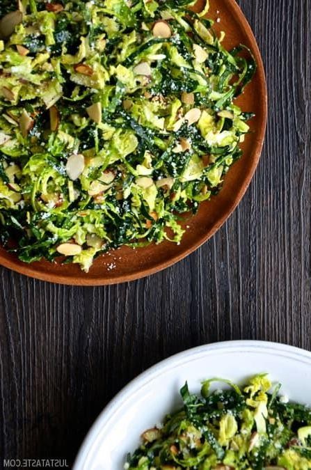 Kale and Brussels Sprout Salad with Lemon Vinaigrette