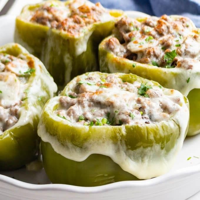 Keto Beef and Cheese Stuffed Jalapeños