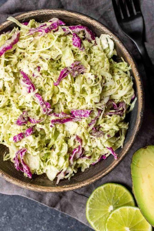 Keto Coleslaw with Avocado Dressing