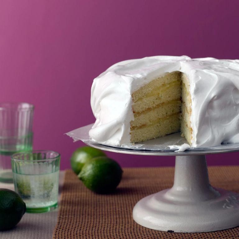 Key Lime Chiffon Cake with Meringue Topping