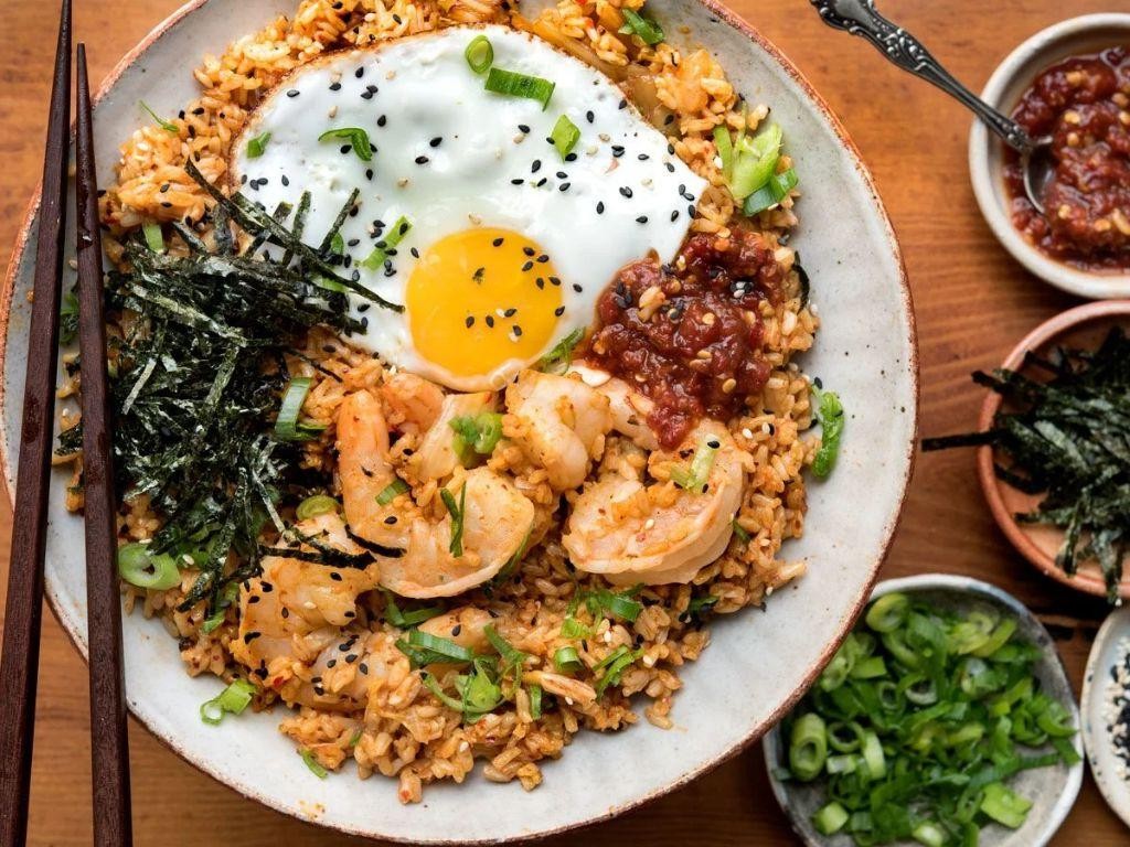 Kimchi Shrimp Fried Rice with a Korean Twist