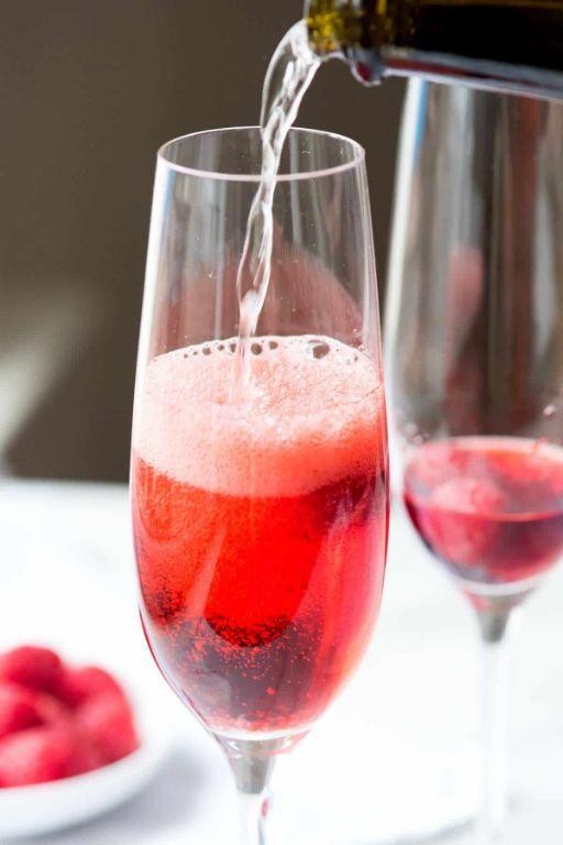 Kir Royale with Crème de Cassis
