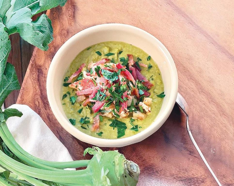 Kohlrabi Soup with Bacon
