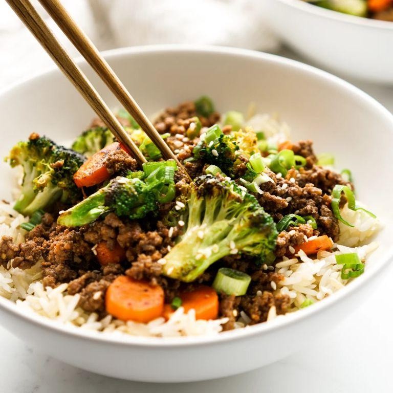 Korean BBQ Ground Beef and Broccoli