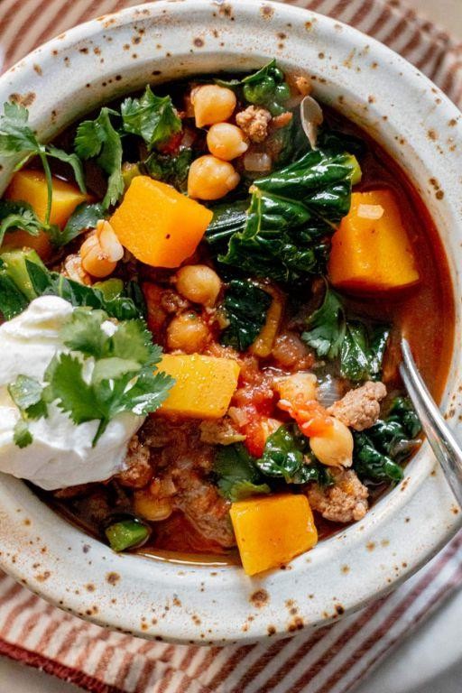 Lamb Stew with Butternut Squash and Kale