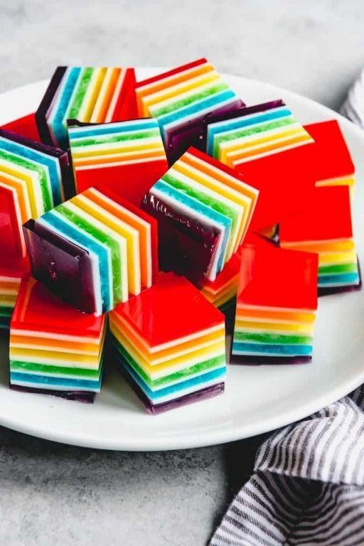Layered Rainbow Jello Delight