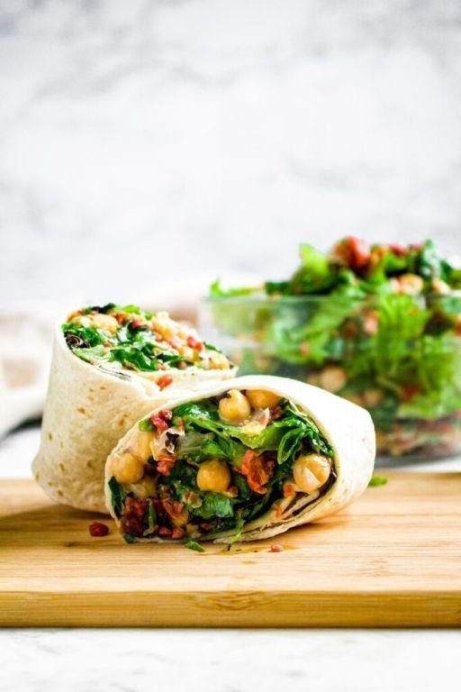 Leftover Ham and Chickpea Salad Wrap