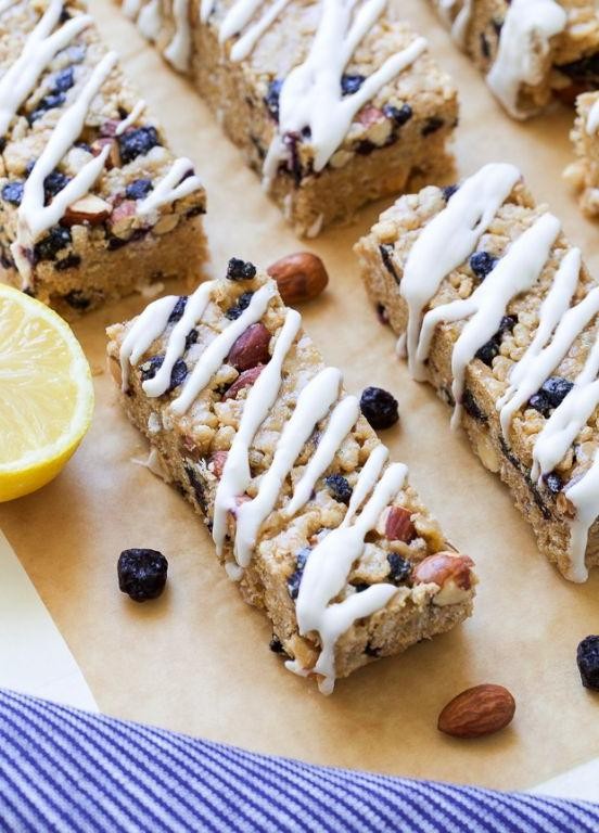 Lemon Blueberry No Bake Granola Bars