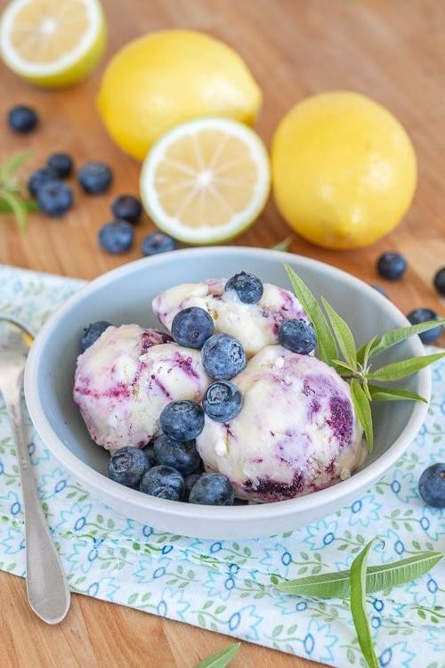Lemon Blueberry Swirl Ice Cream