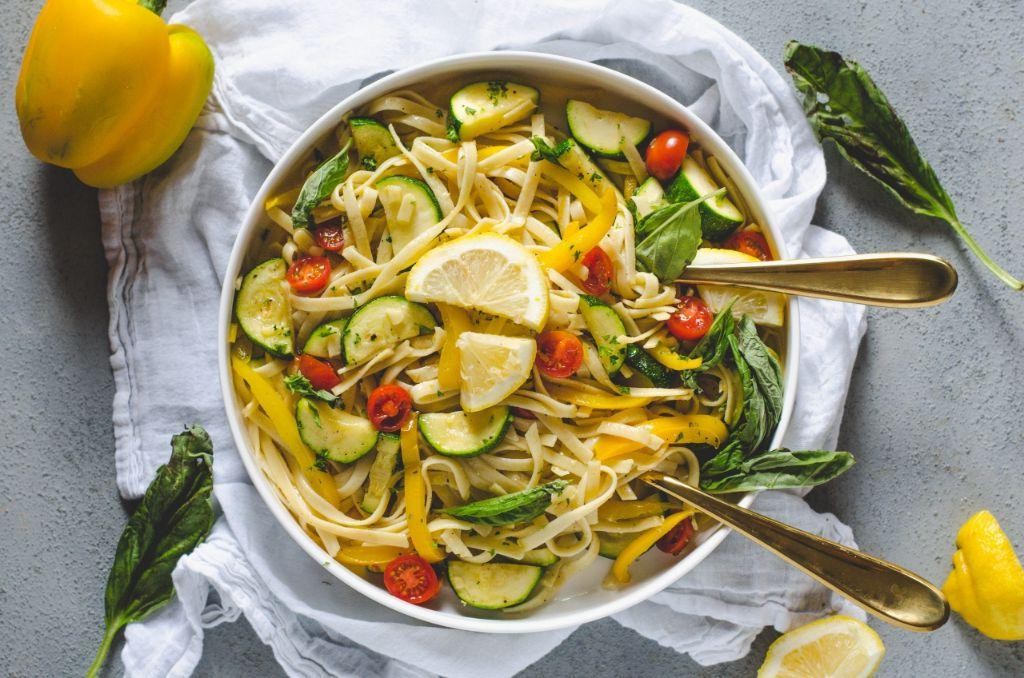 Lemon Garlic Pasta with Summer Vegetables