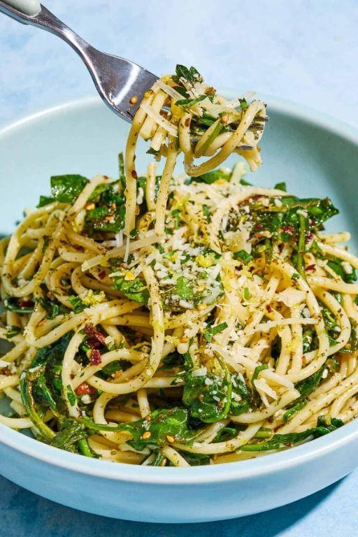 Lemon Garlic Spinach Pasta