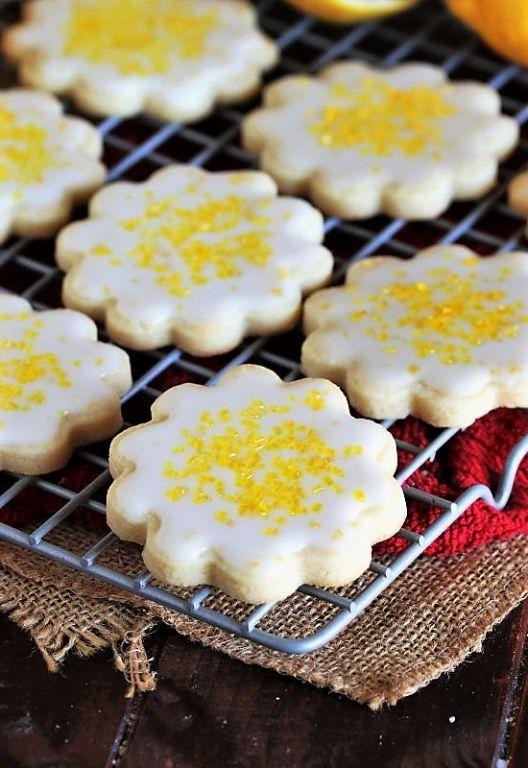 Lemon Glazed Christmas Butter Cookies