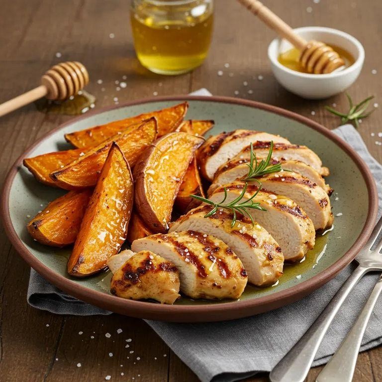 Lemon Herb Chicken with Roasted Sweet Potatoes