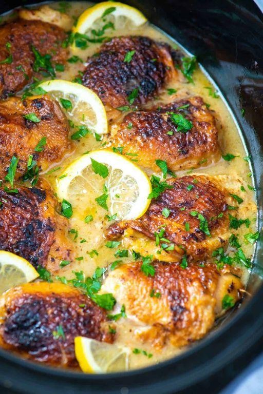Lemon Herb Crockpot Chicken Legs