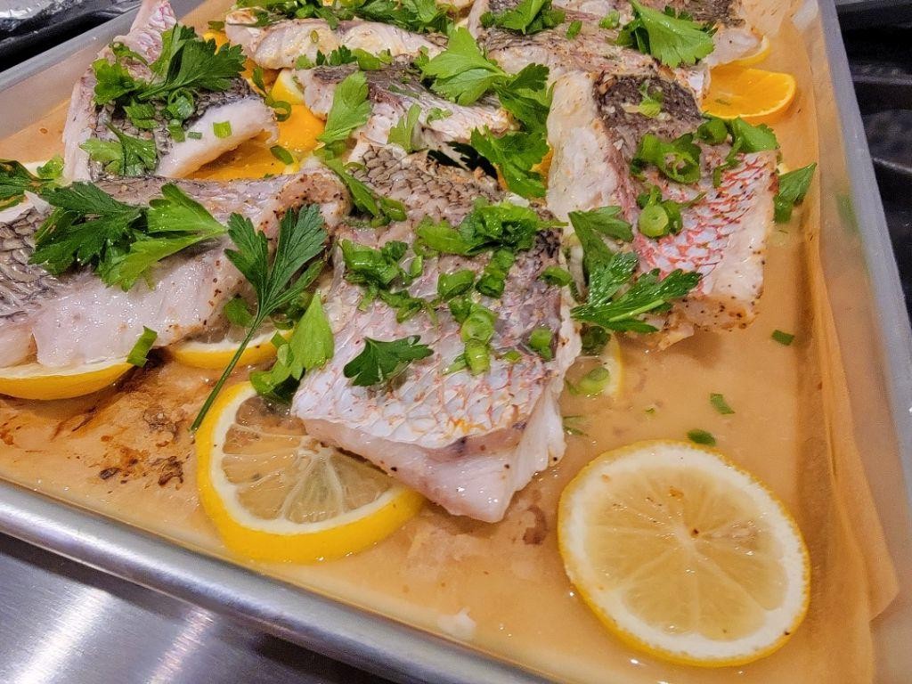 Lemon Herb Fried Red Snapper