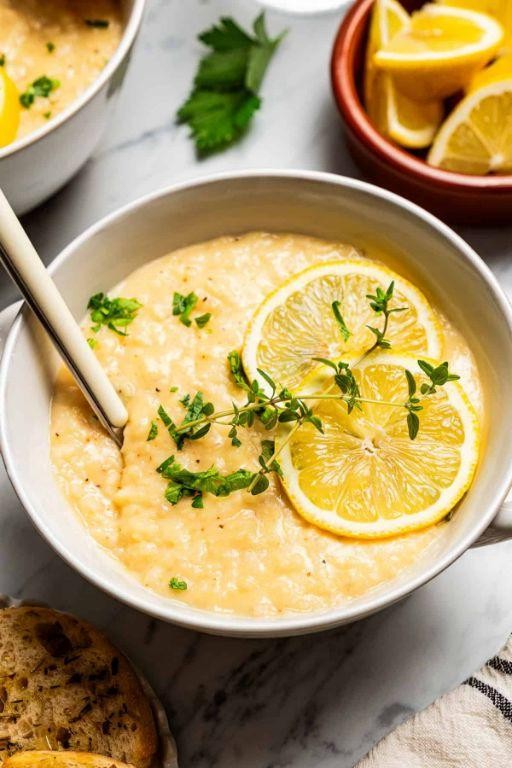 Lemon Herb Rice Soup
