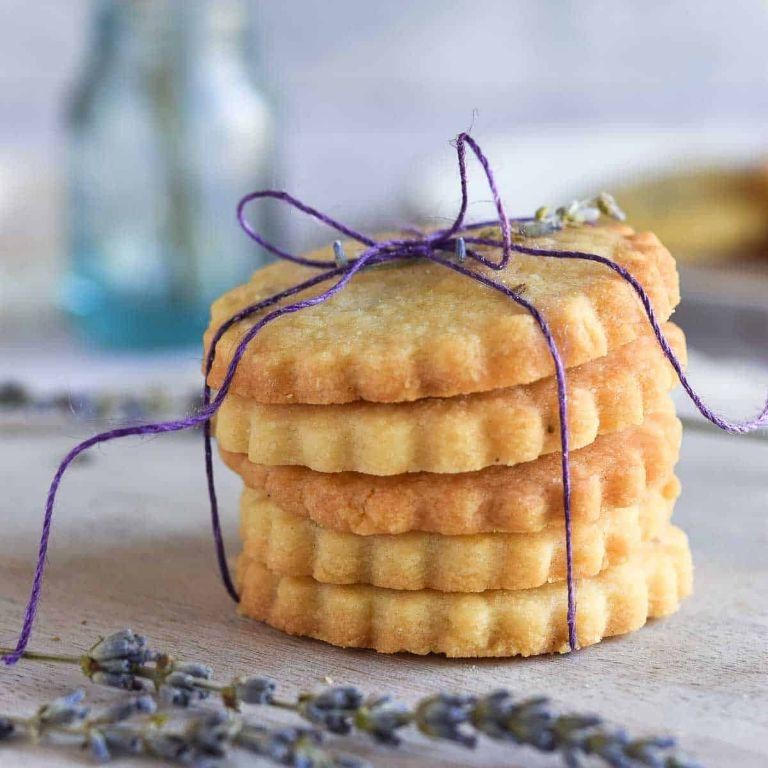 Lemon Lavender Shortbread Cookies