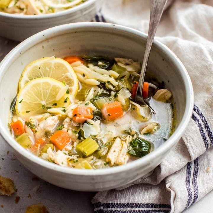 Lemon Orzo Soup with Fresh Herbs