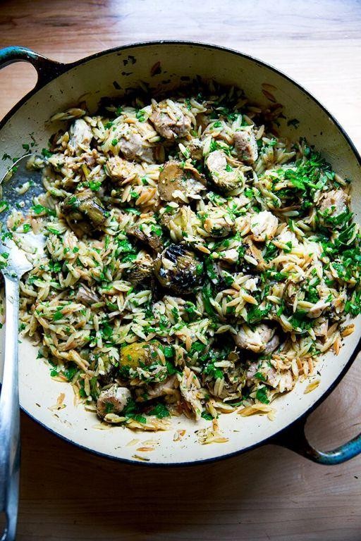 Lemon Orzo with Artichokes and Capers