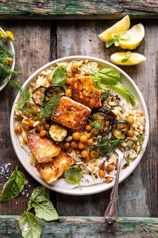 Lemon Orzo with Chickpeas and Feta