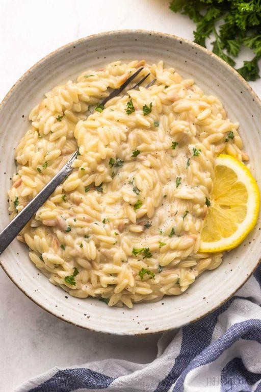 Lemon Orzo with Roasted Garlic and Lemon Zest
