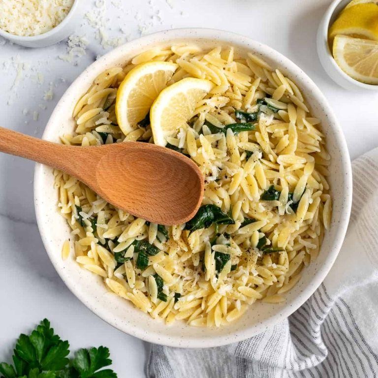 Lemon Orzo with Spinach and Parmesan
