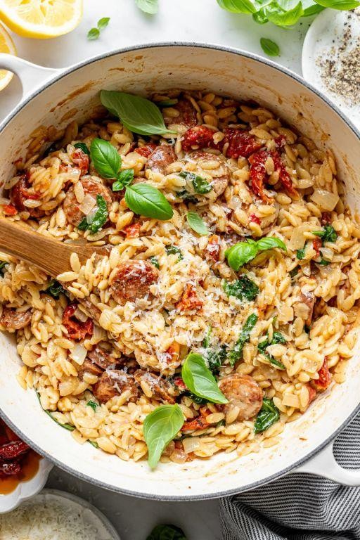 Lemon Orzo with Sun-Dried Tomatoes