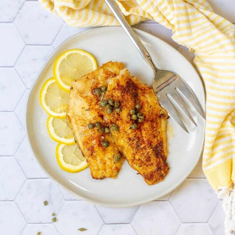 Lemon Pepper Pan-Fried Catfish with Herb Butter