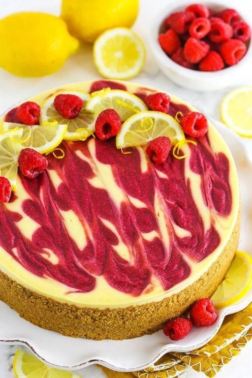 Lemon Raspberry Swirl Pudding