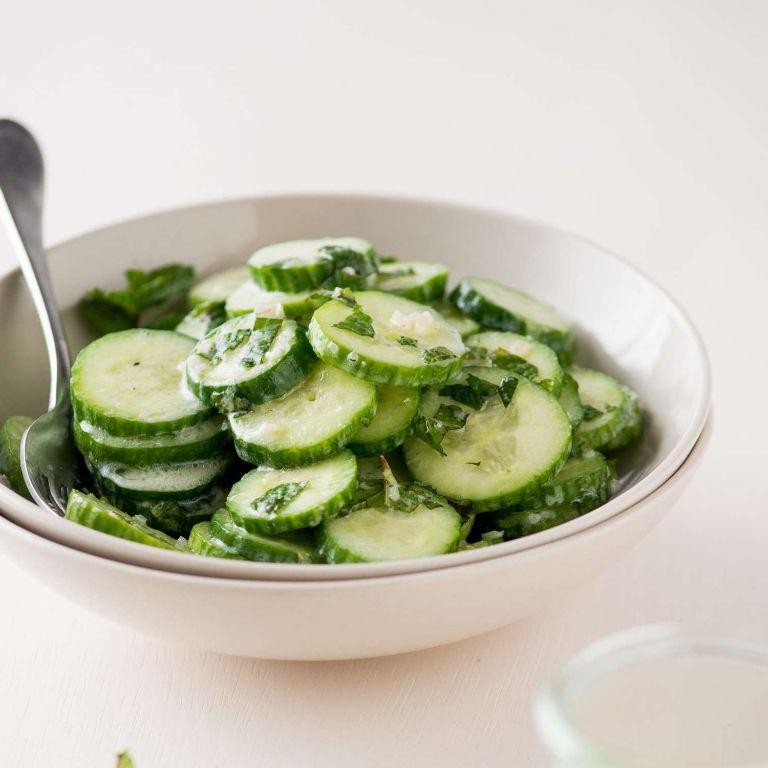 Lemon Vinaigrette with Fresh Mint and Cucumber